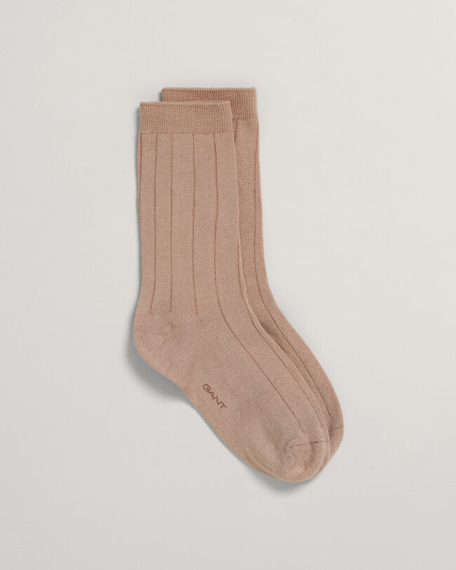 Ribstrikkede sokker af tencel -
