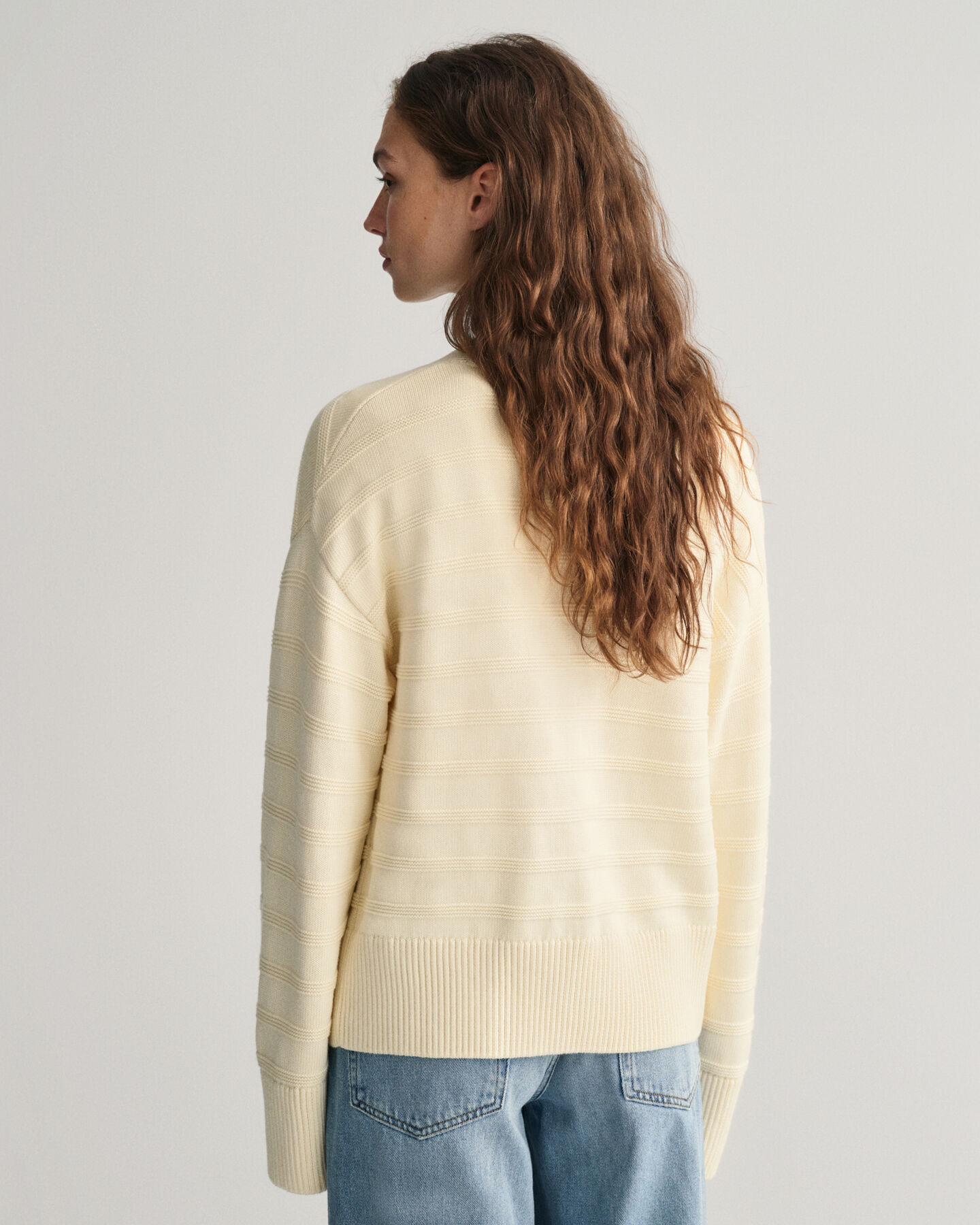 Tonalt stribet cardigan af bomuld