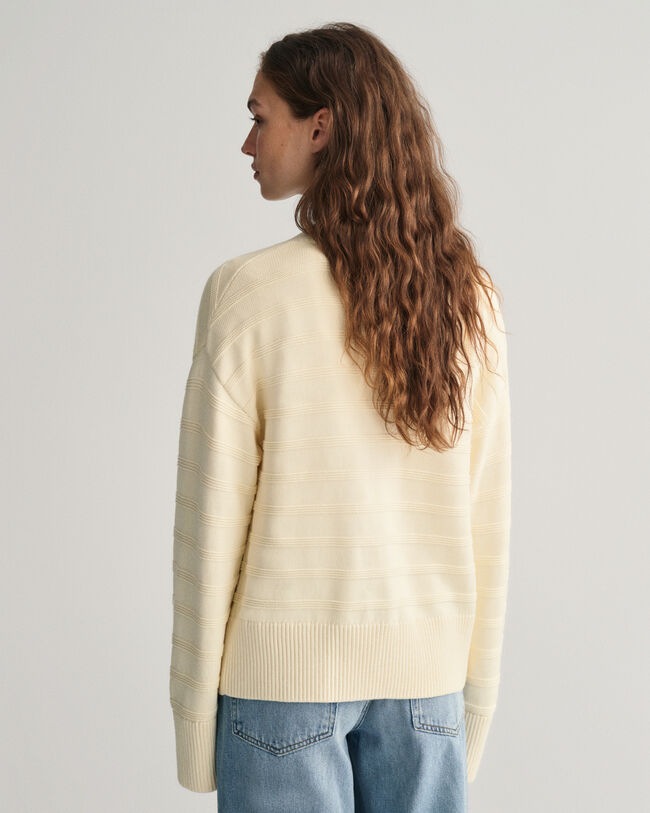 Tonalt stribet cardigan af bomuld