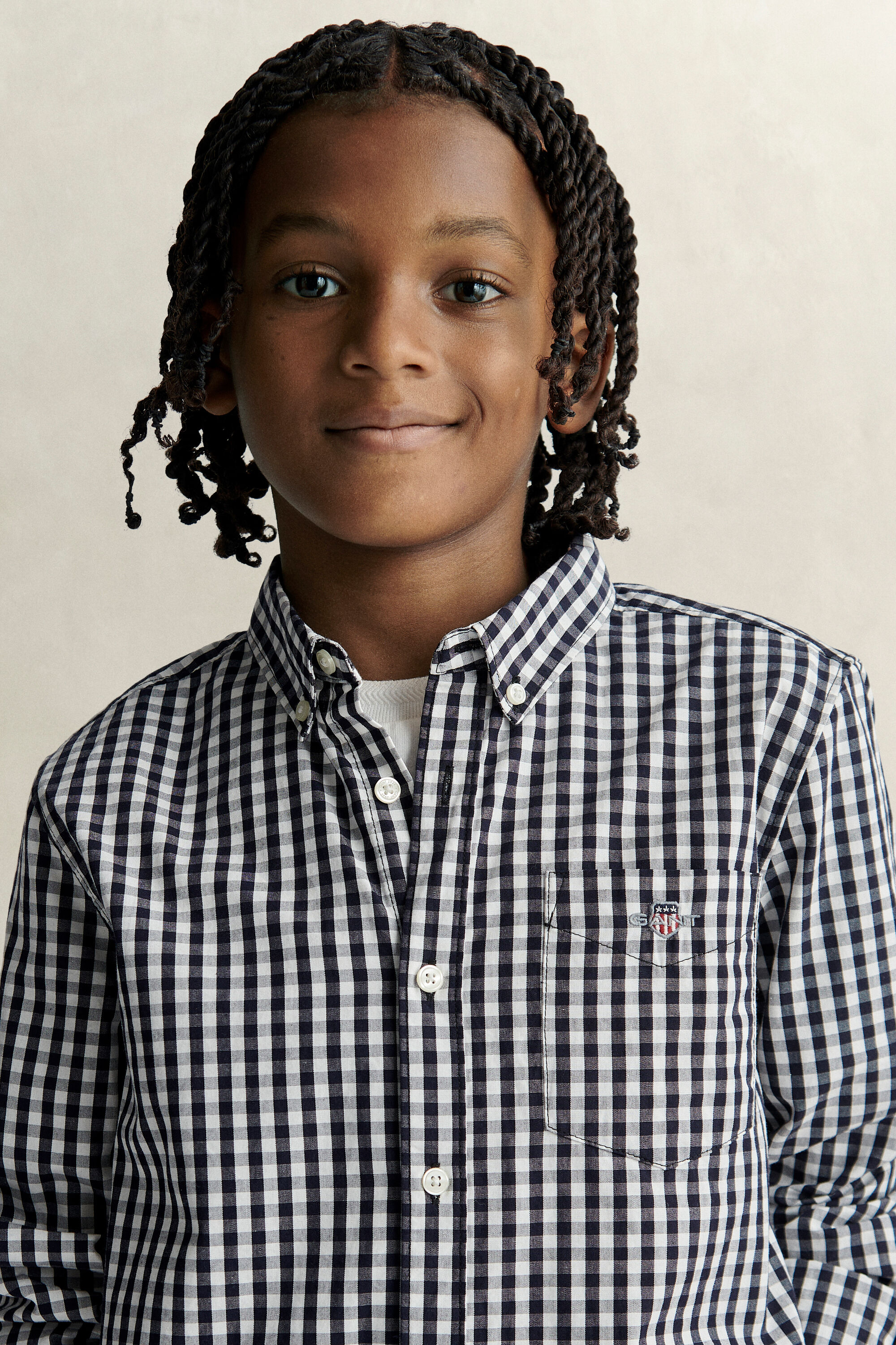 Teen Boys skjorte i gingham poplin