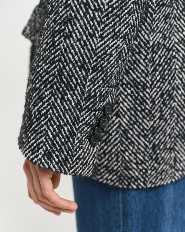 Relaxed fit sildebensmønstret blazer