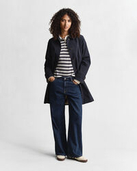 Stribet langærmet poloskjorte