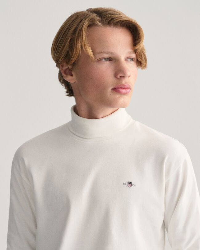 Teens Shield lang&aelig;rmet top med rullekrave