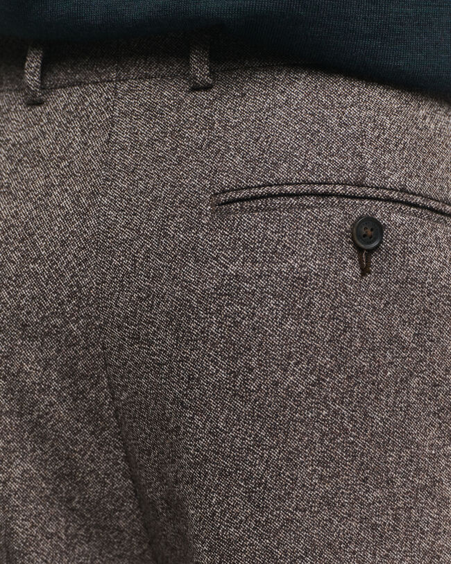 Relaxed fit jakkesæt-bukser i mouliné-uld