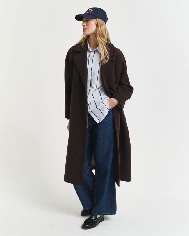 Relaxed fit klassisk stribet poplin-skjorte