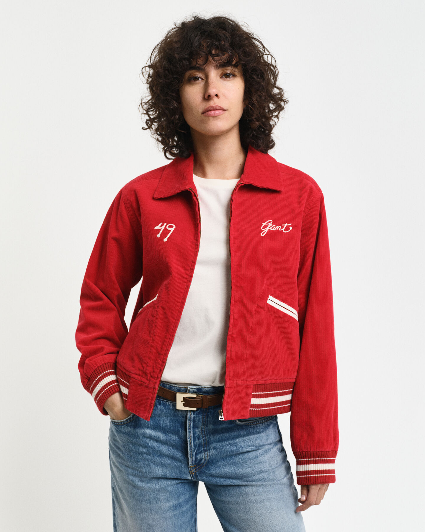 Varsity Jacket i jernbanefløjl
