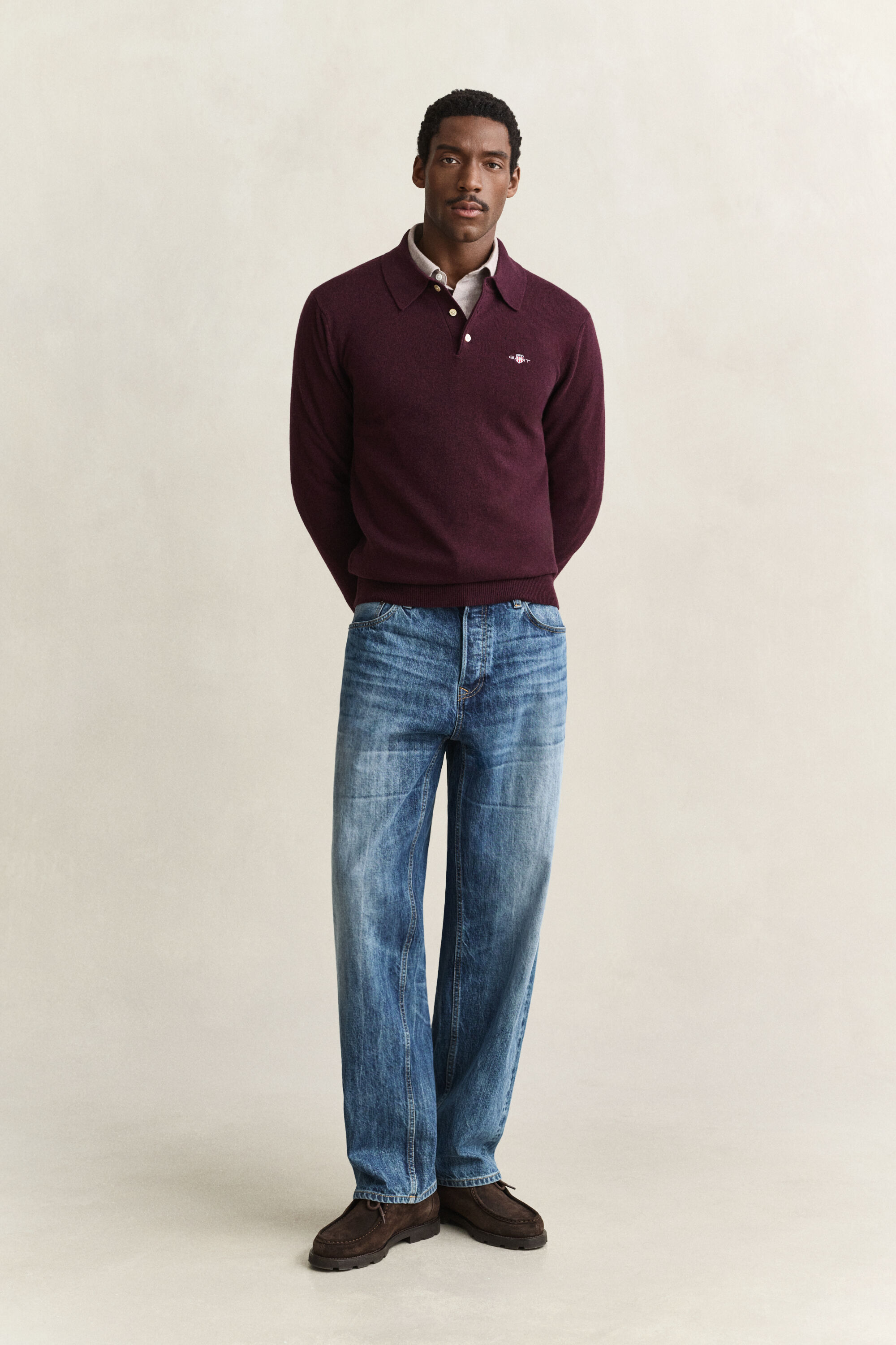 Polosweater af ekstra fin lammeuld