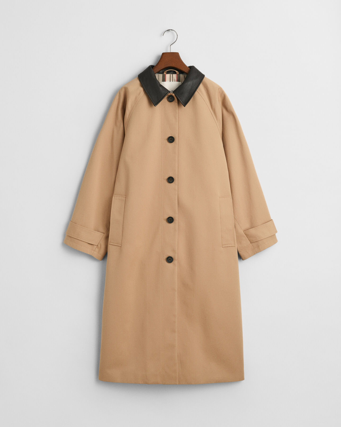 Bilfrakke med læderkrave