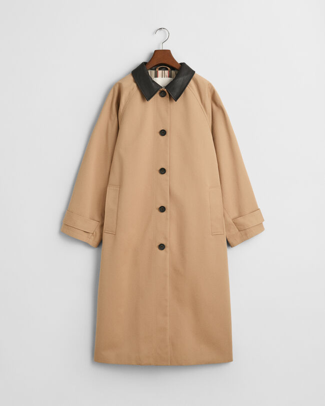 Bilfrakke med læderkrave