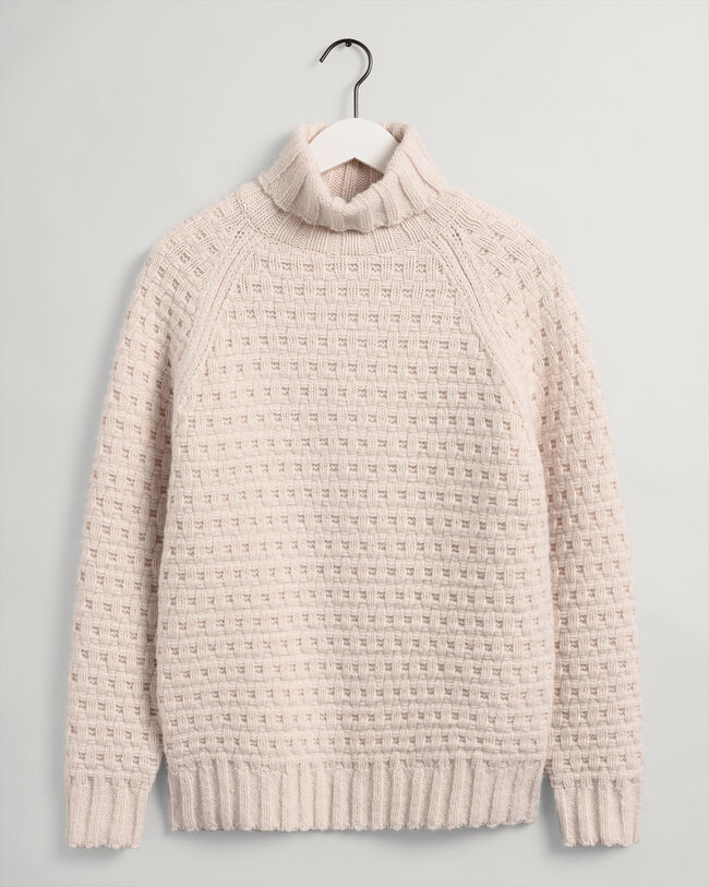 Chunky Texture sweater med rullekrave