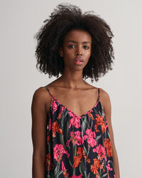 Maxi kjole med tynde stropper og tryk