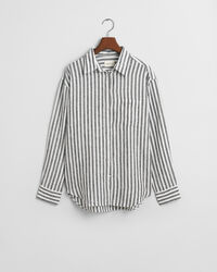 Relaxed fit stribet skjorte af h&oslash;r