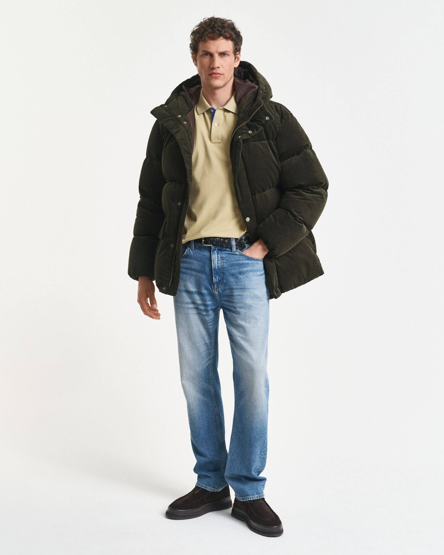 Kontrastfarvet piqué poloskjorte