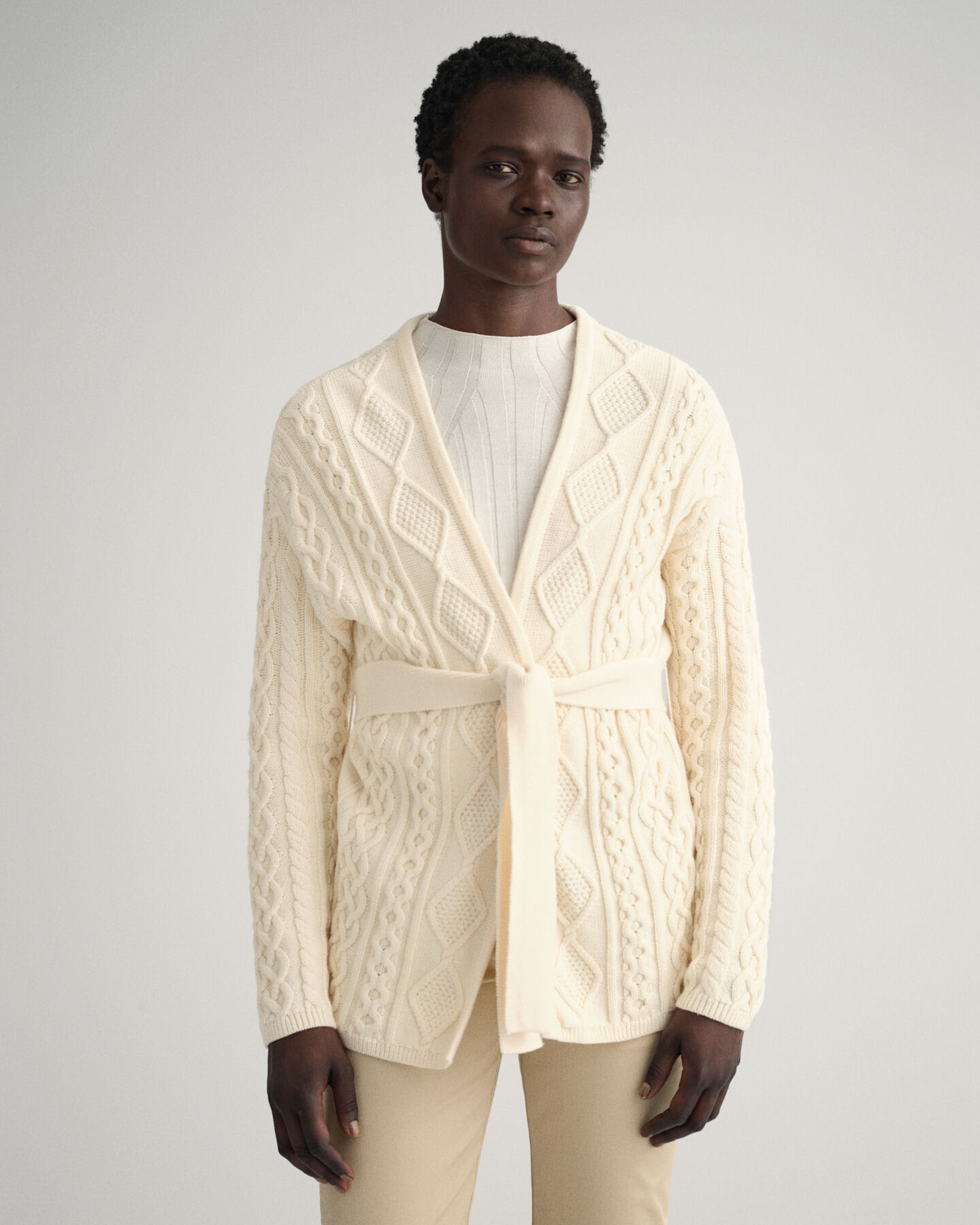 Kabelstrikket slå-om cardigan