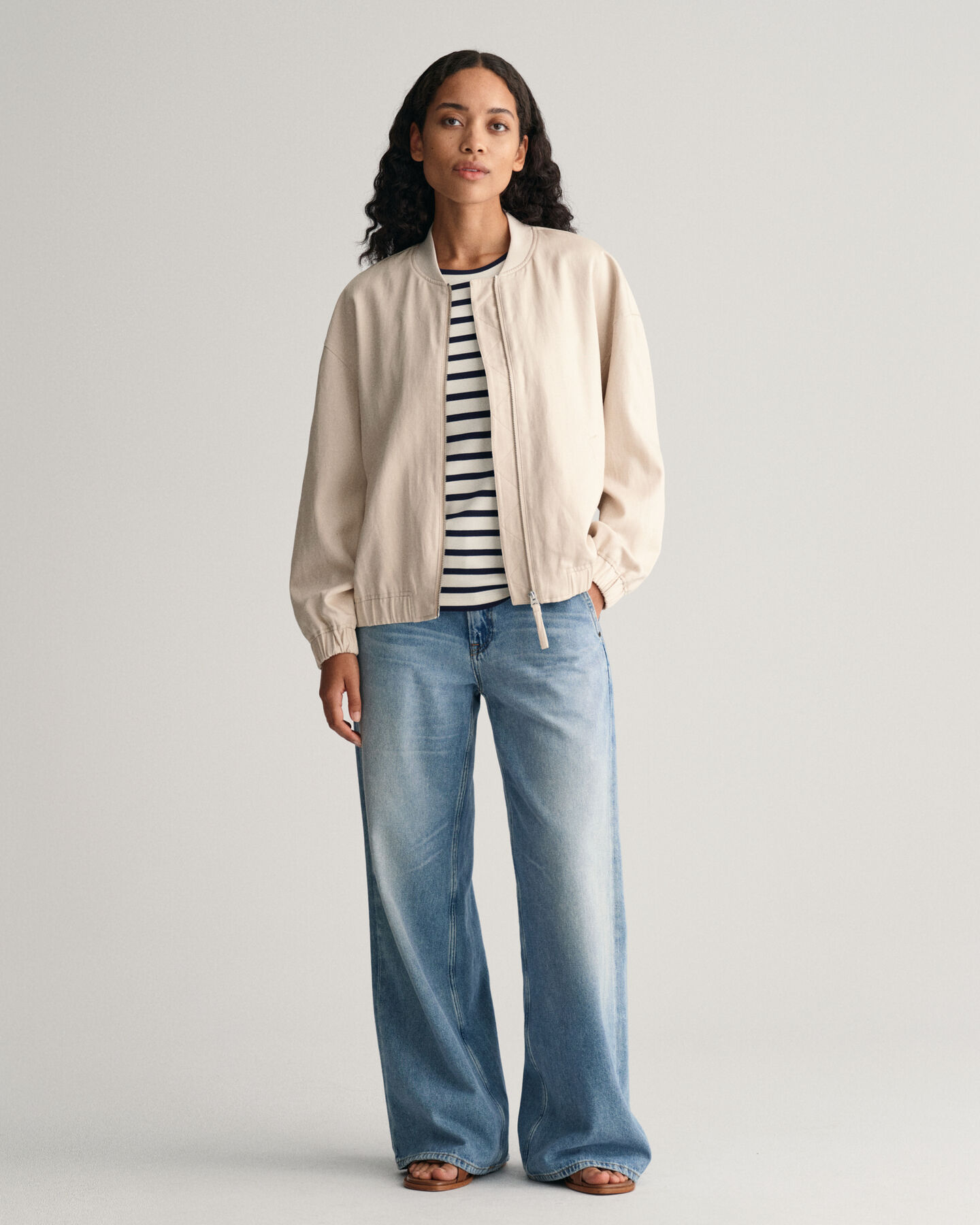 Bomberjakke i hørblanding