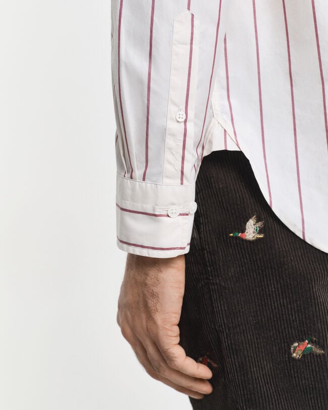 Relaxed fit Heritage Poplin skjorte med striber