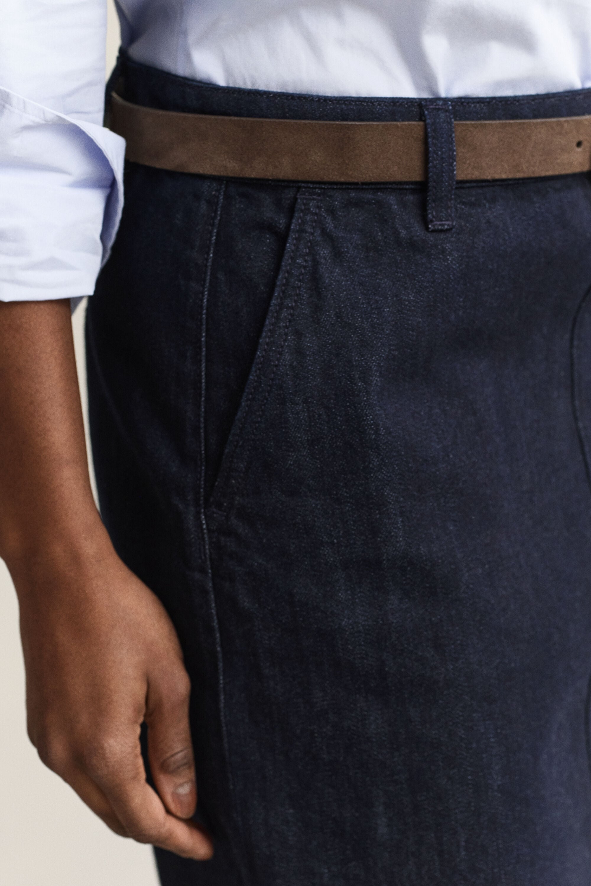 Denim pencil-nederdel