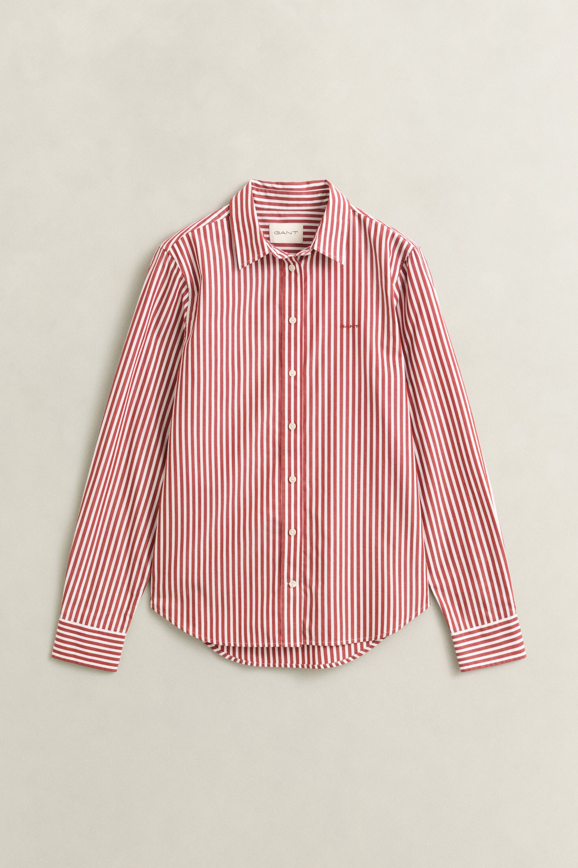 Regular fit stribet klassisk poplin-skjorte