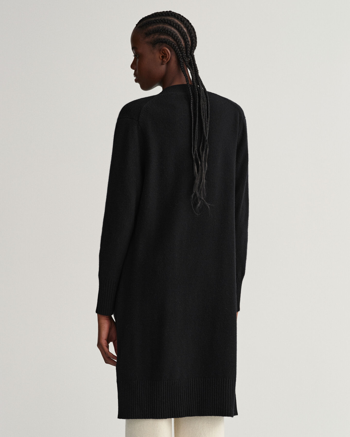 Lang cardigan af uld