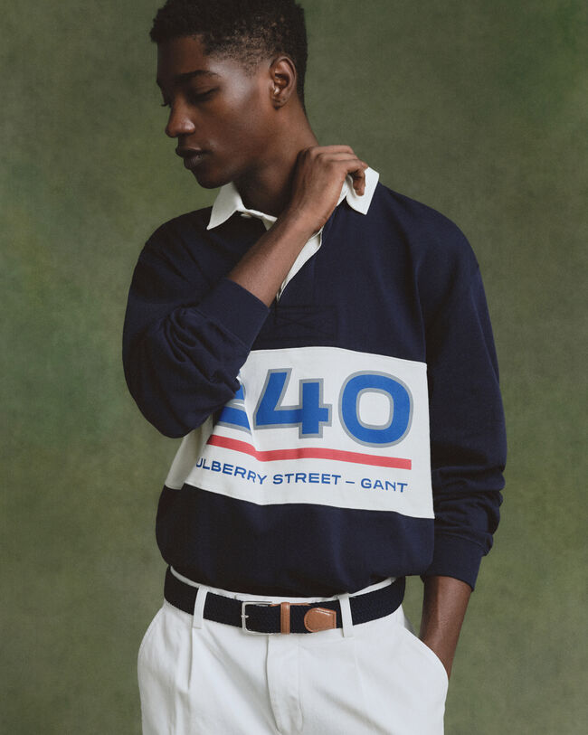 Grafisk Heavy Rugger med farveblokke