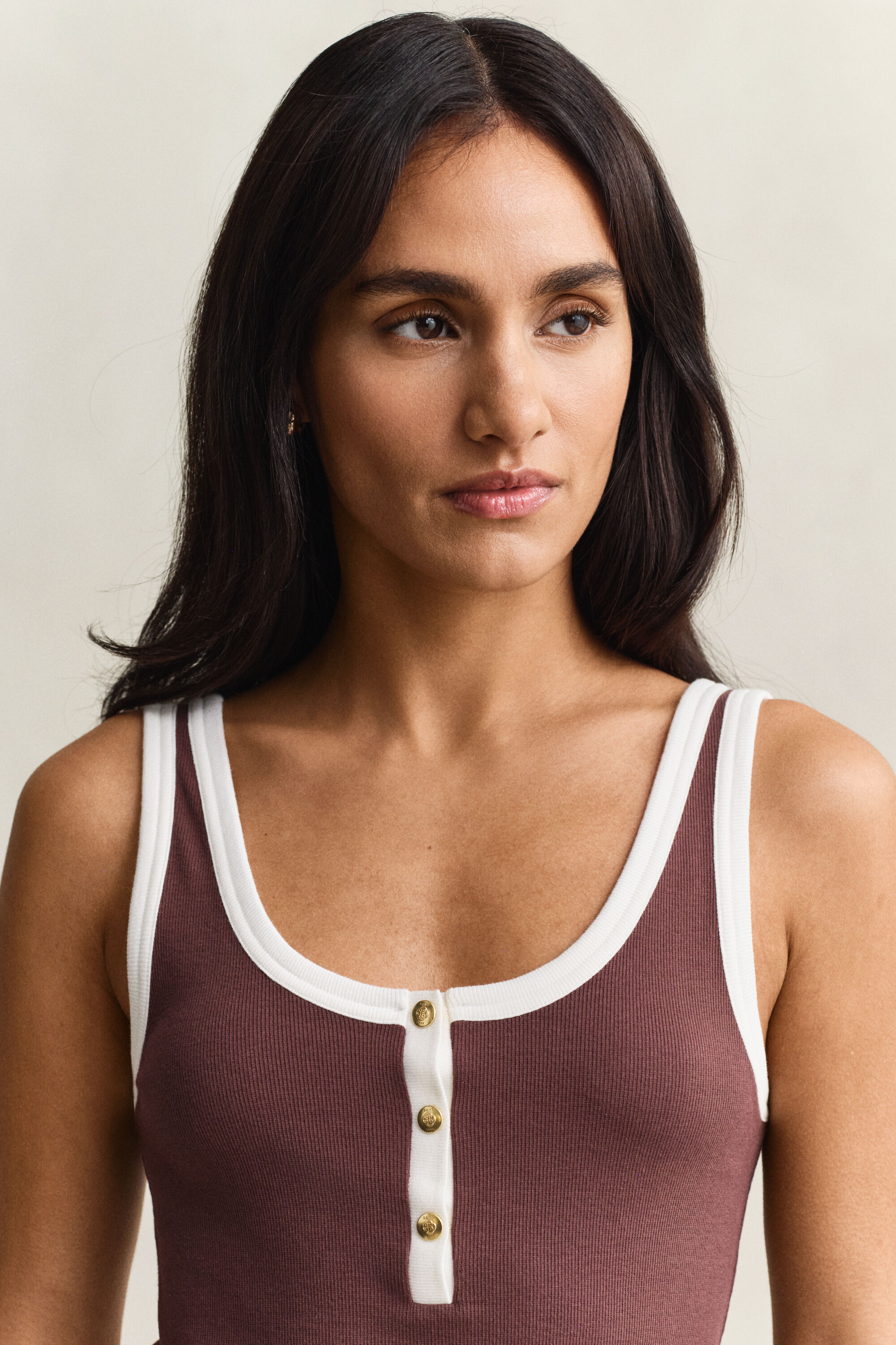 Ribstrikket tank-top