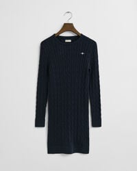 Teen Girls kjole af strækbomuld med kabelstrik