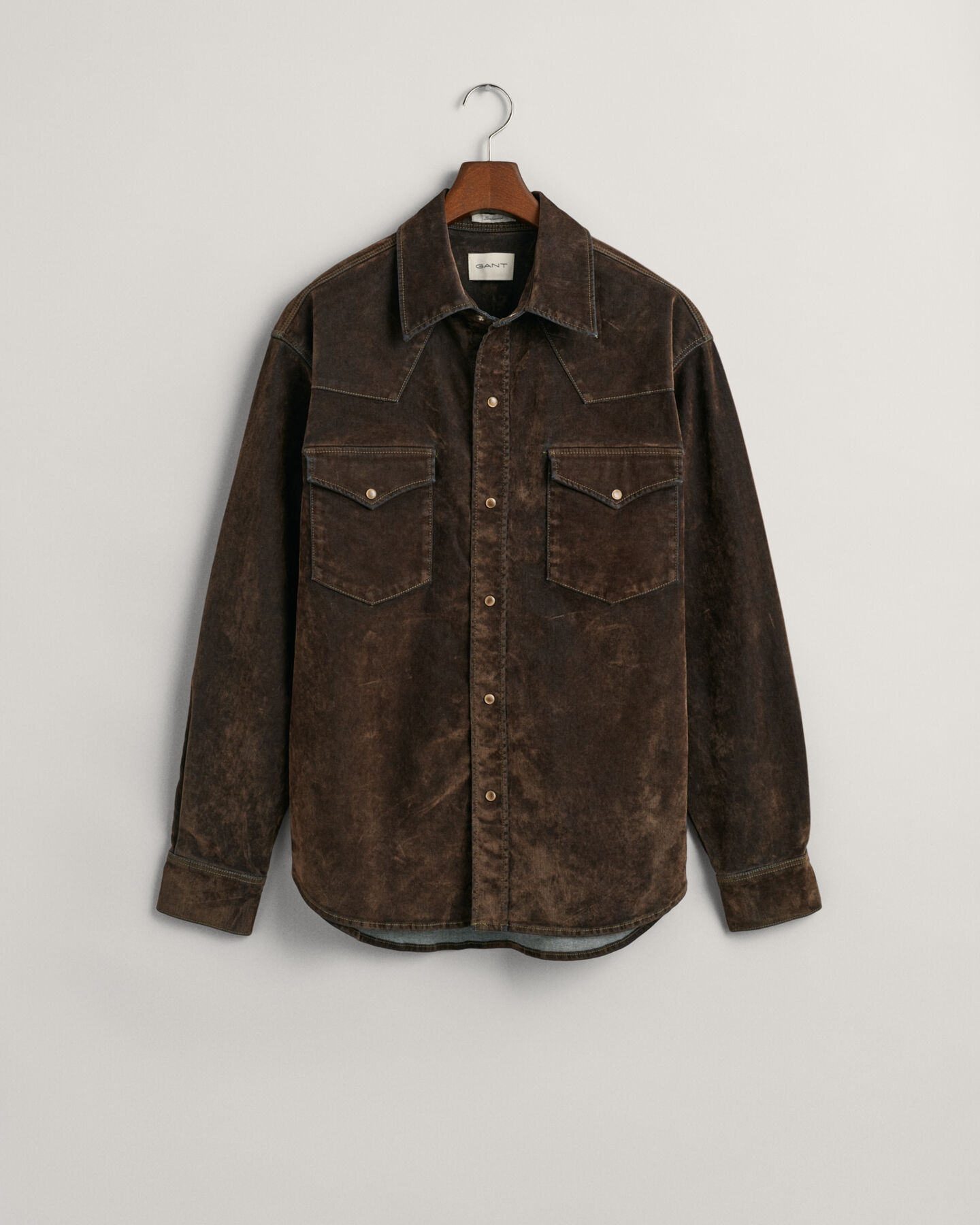 Oversized Rodeo skjorte af velouriseret fl&oslash;jl