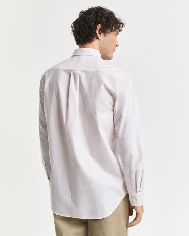 Regular fit klassisk bankerstribet Oxford-skjorte