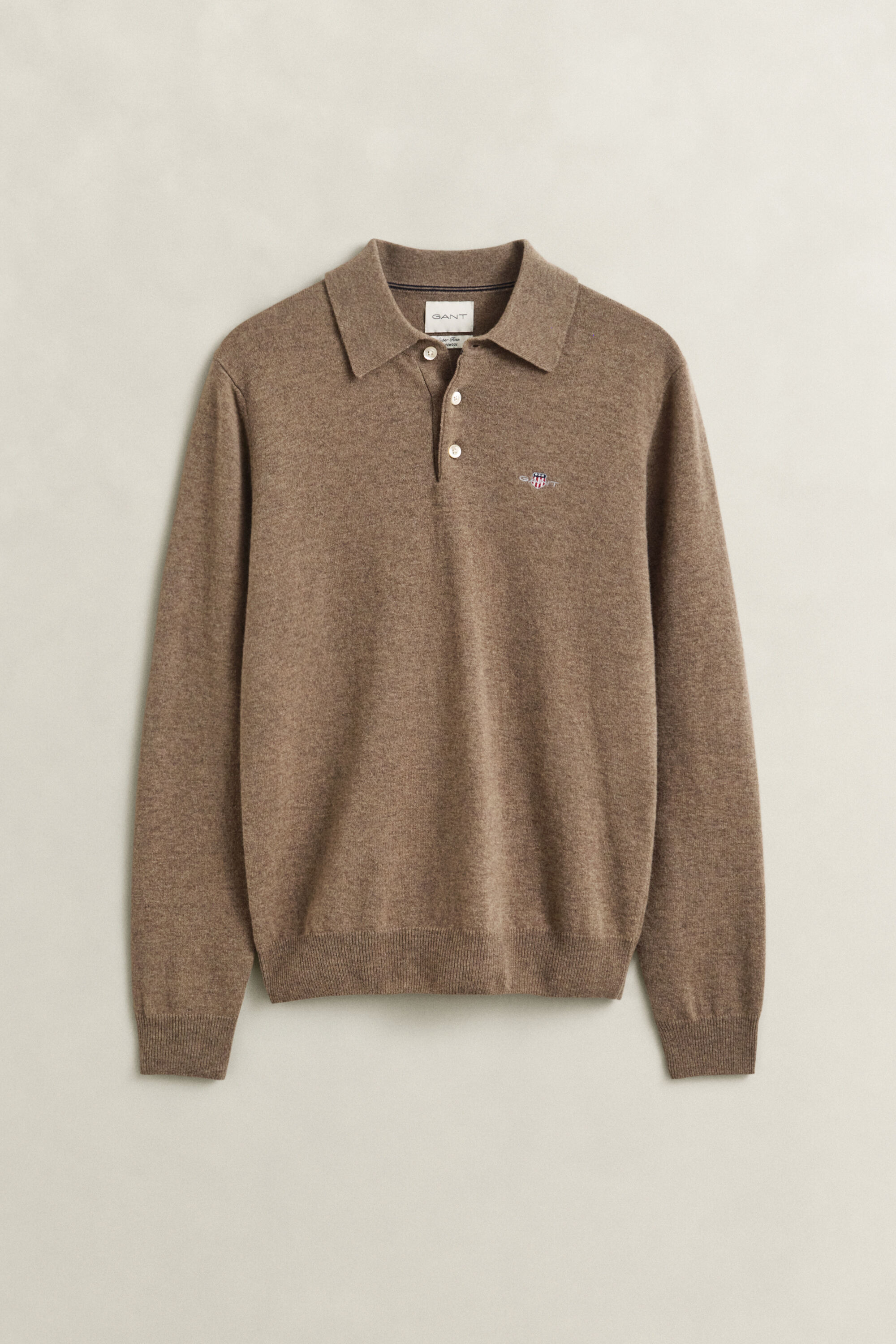 Polosweater af ekstra fin lammeuld