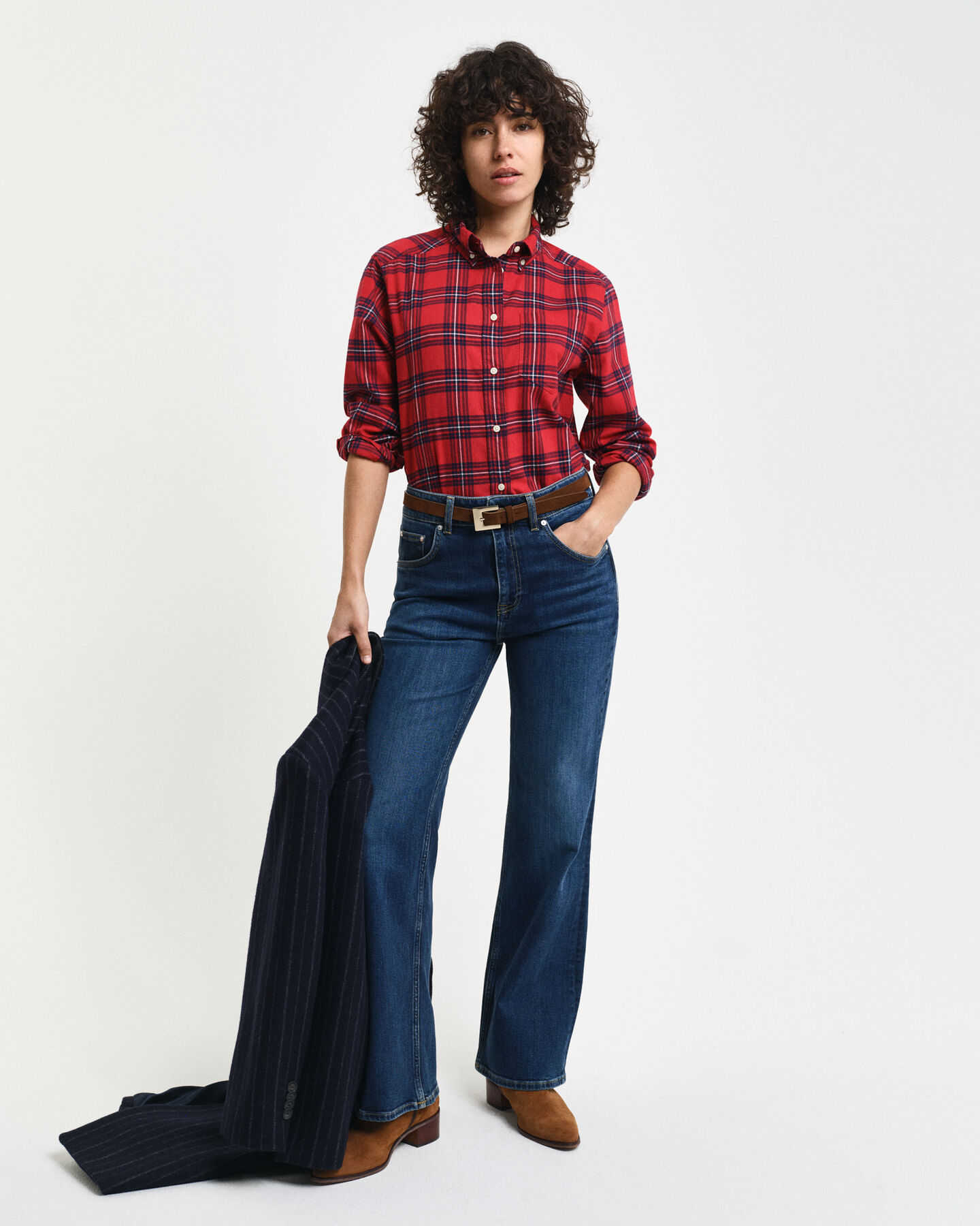 Regular fit ternet flannelskjorte