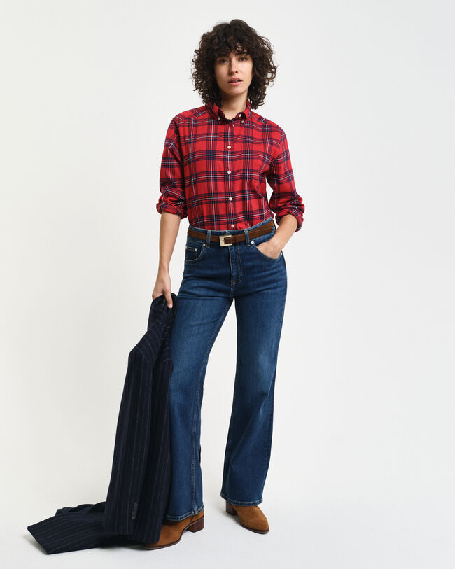 Regular fit ternet flannelskjorte