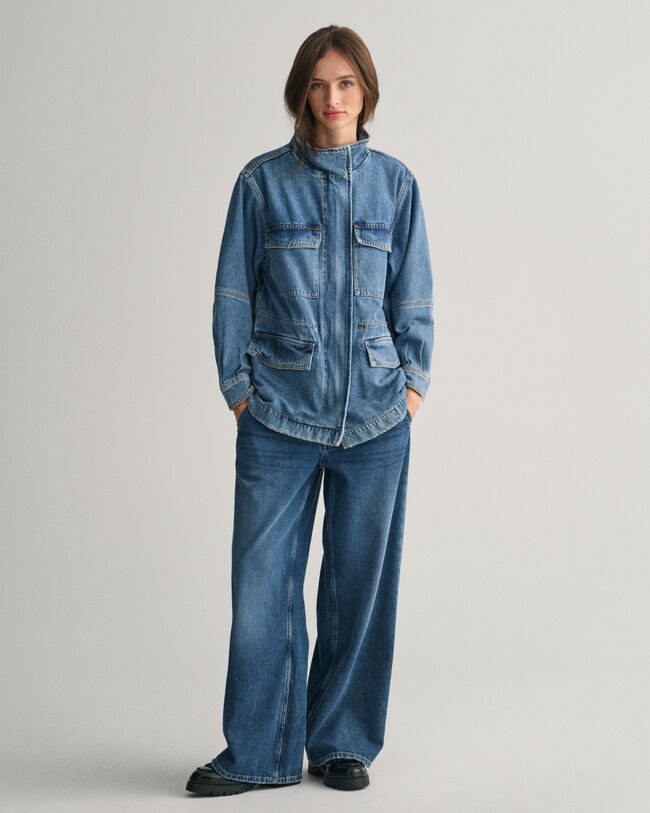 Feltjakke i denim