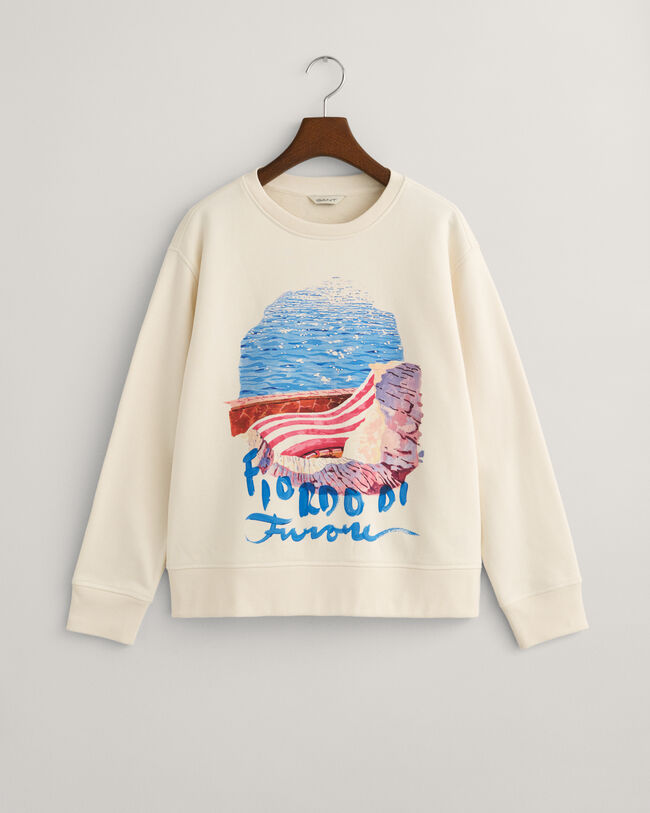 Sweatshirt med crewneck og Scenery-tryk