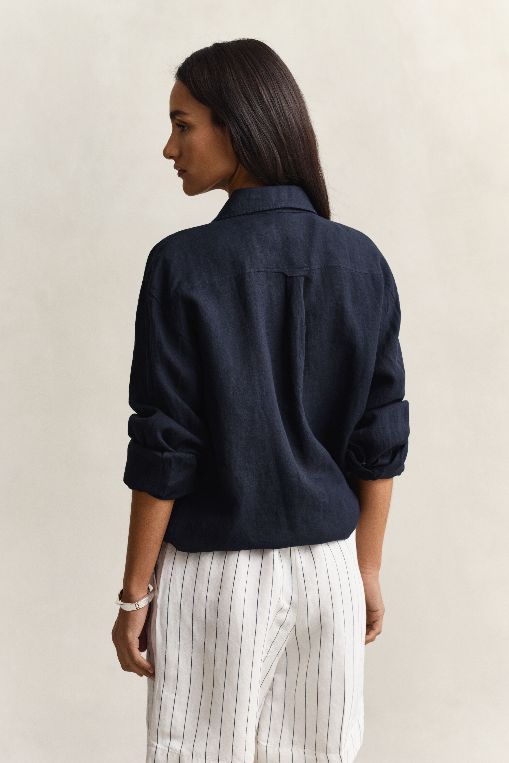 Relaxed fit hørskjorte