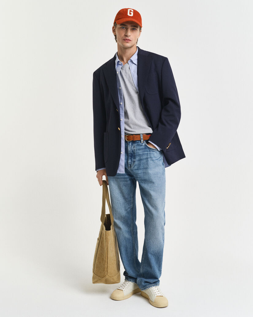 Slim fit Shield T-shirt med V-hals