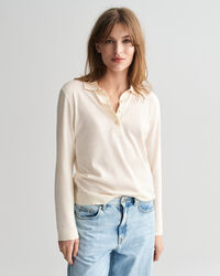 Sømløs langærmet poloskjorte