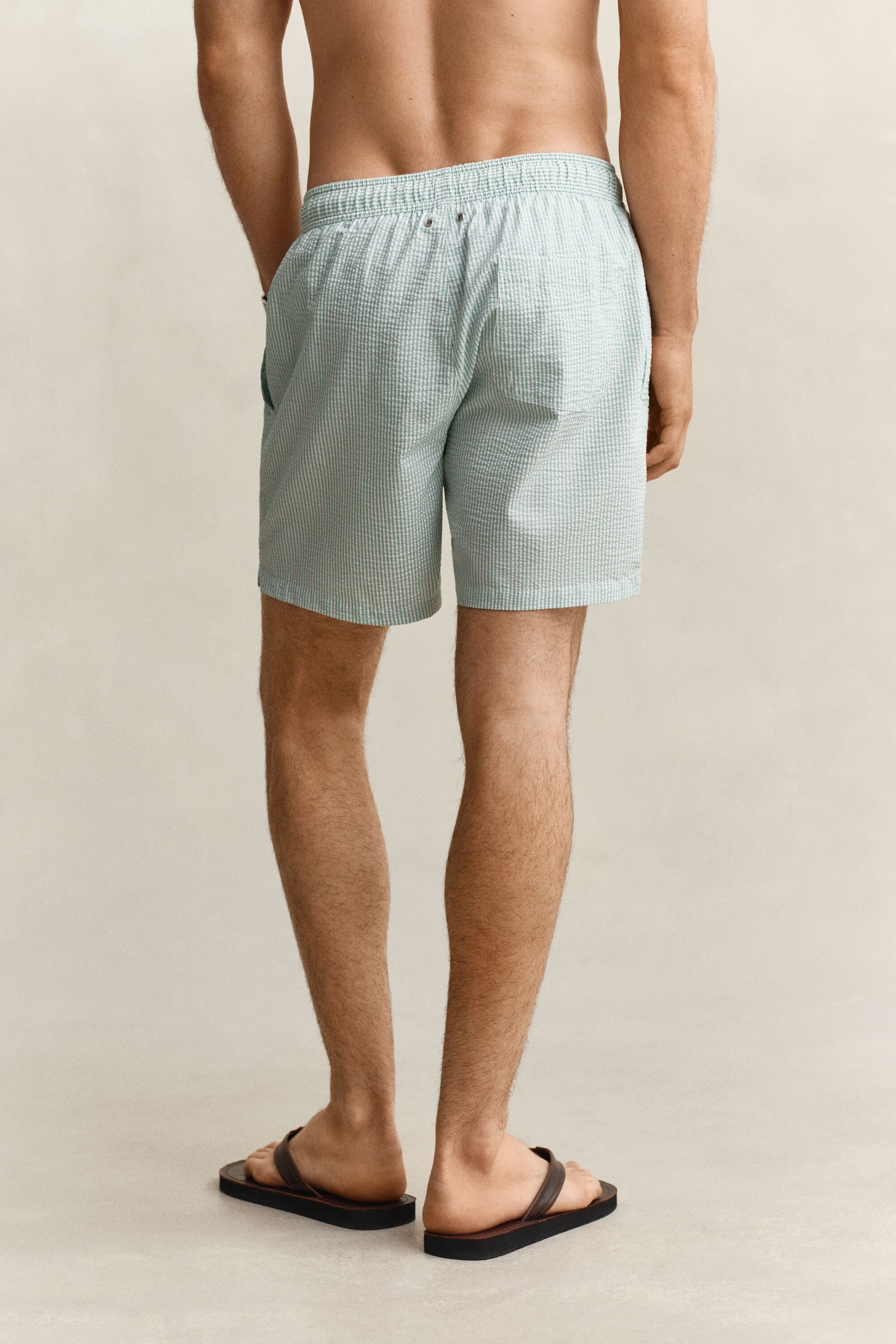 Stribede seersucker badeshorts