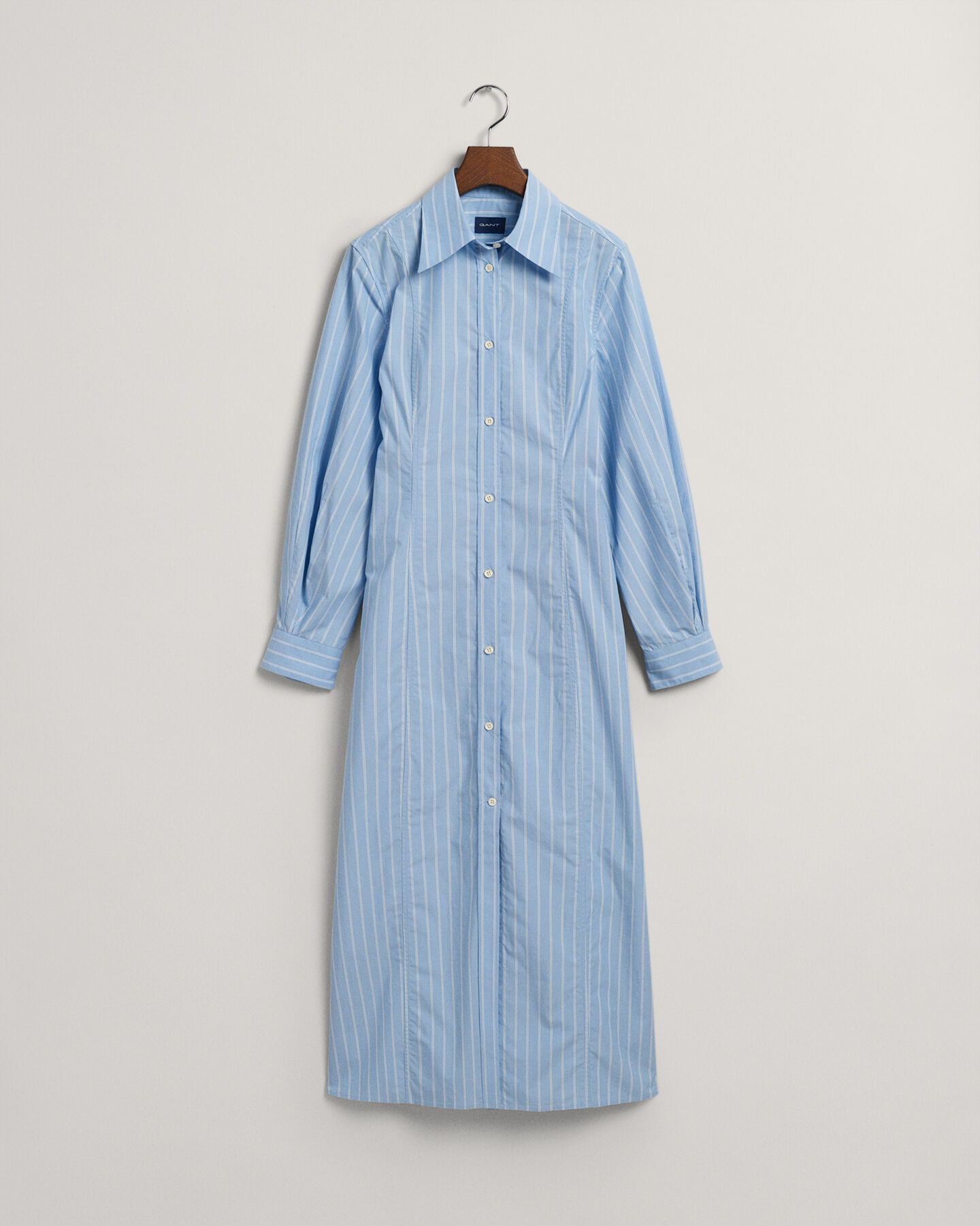 Stribet midi skjortekjole