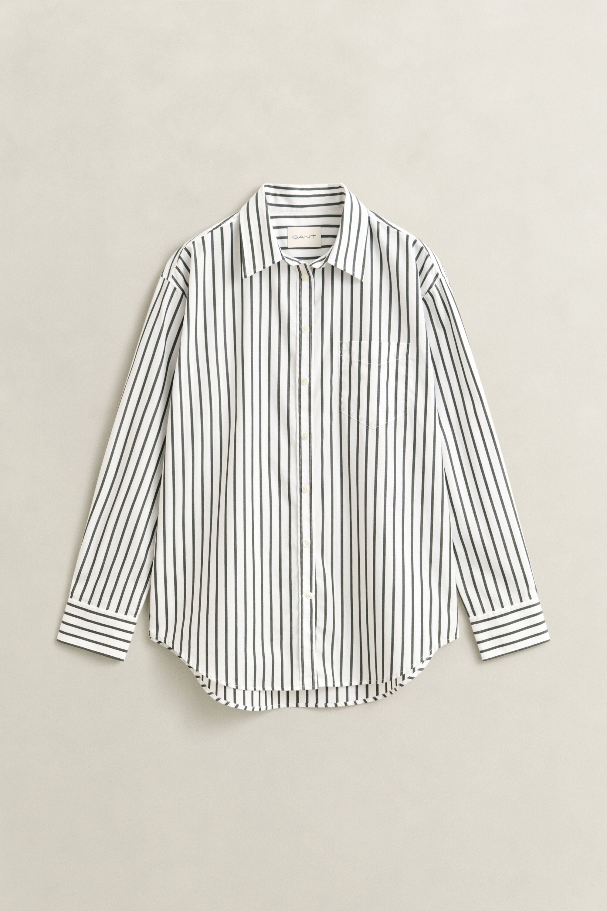 Relaxed fit stribet klassisk poplin-skjorte