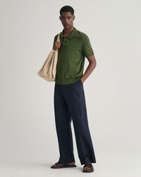 Pointelle Textured polosweater