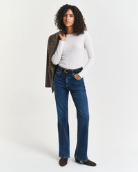 Let T-shirt af bomuld med lange ærmer