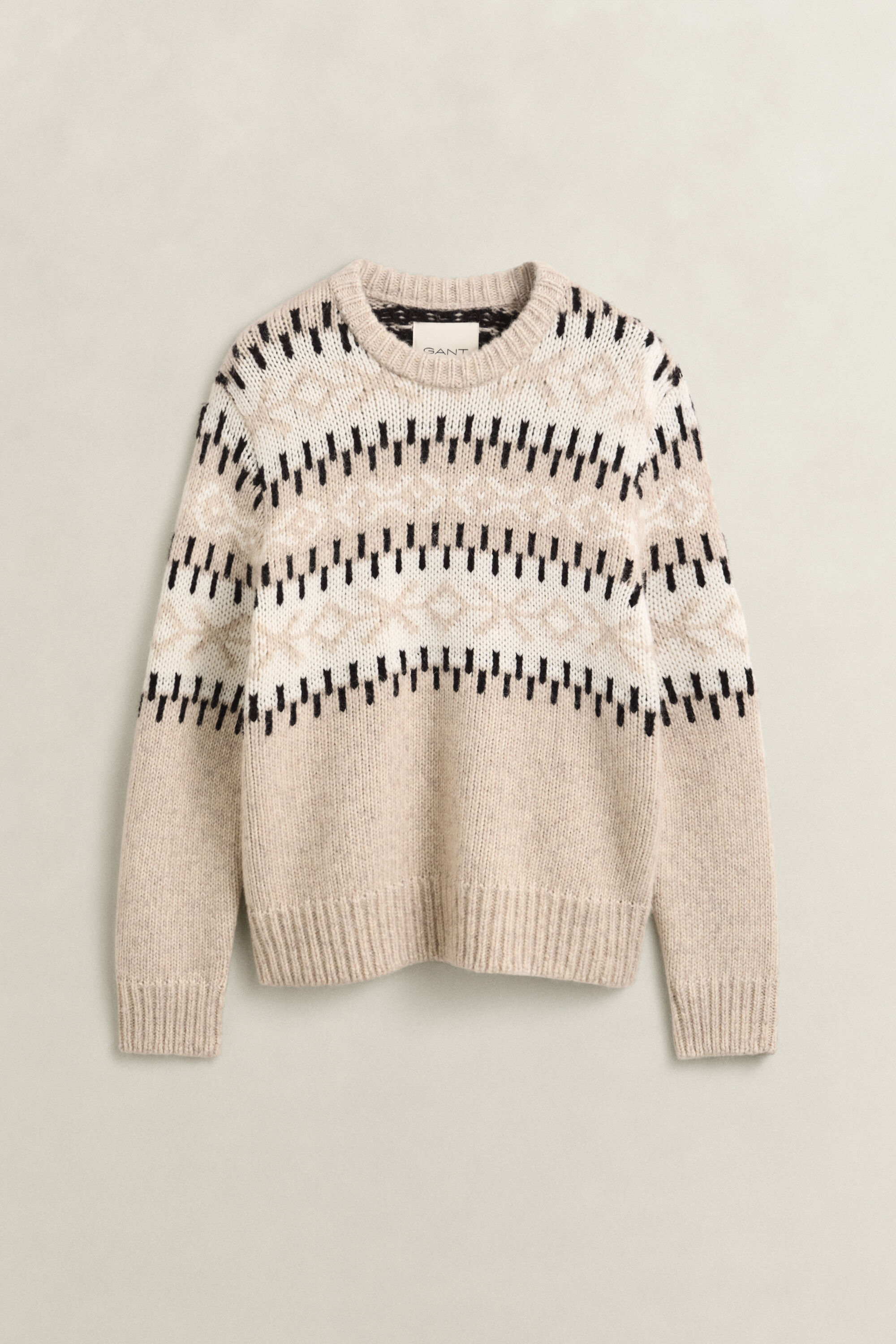 Jacquard sweater i alpakauldblanding