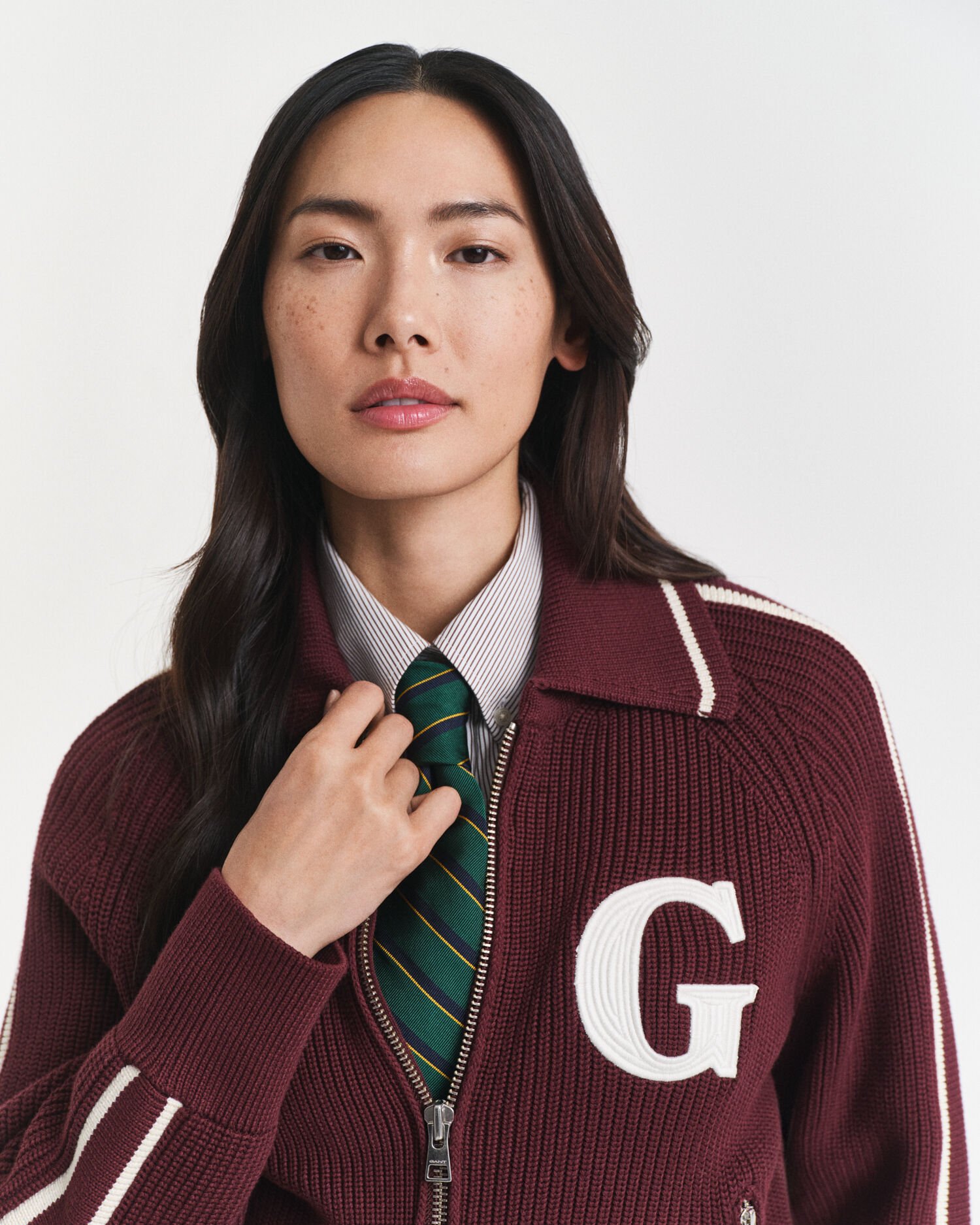 GANT Varsity cardigan med lynlås