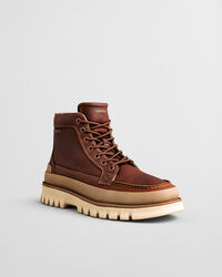 Nebrada mellemhøje læderstøvler