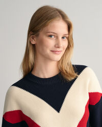 Crewneck sweater med farveblok