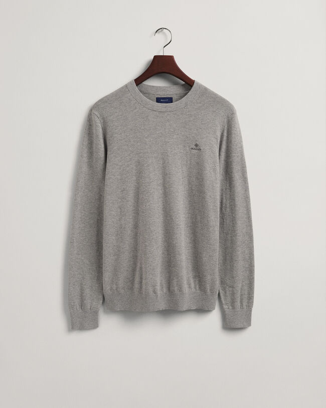 Crewneck sweater af bomuld og kashmir
