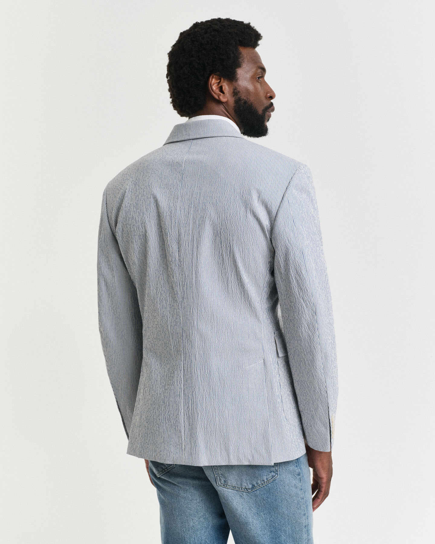 Slim fit seersucker jakkesæt-jakke