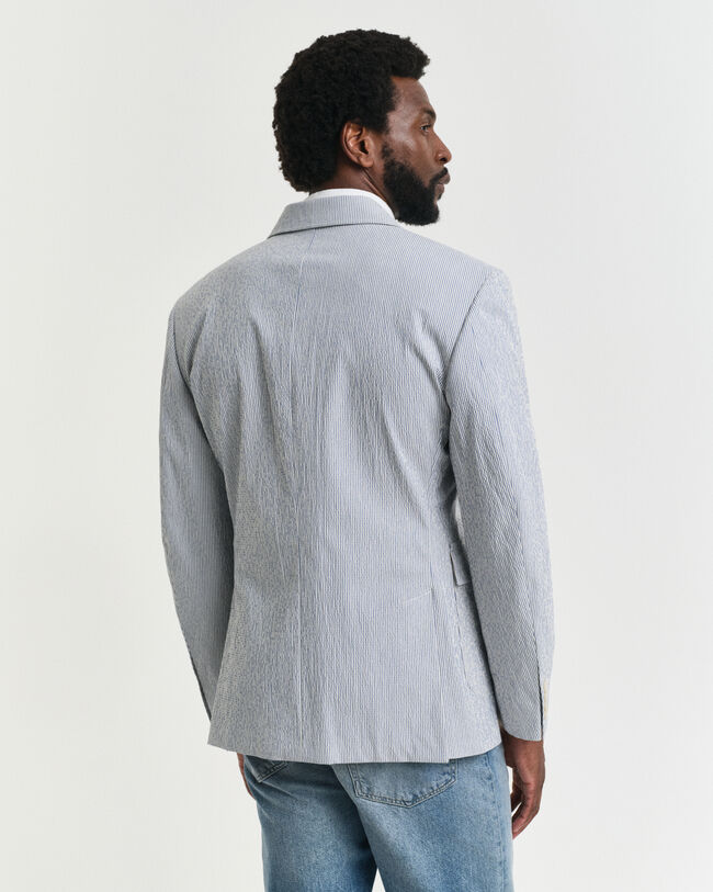 Slim fit seersucker jakkesæt-jakke