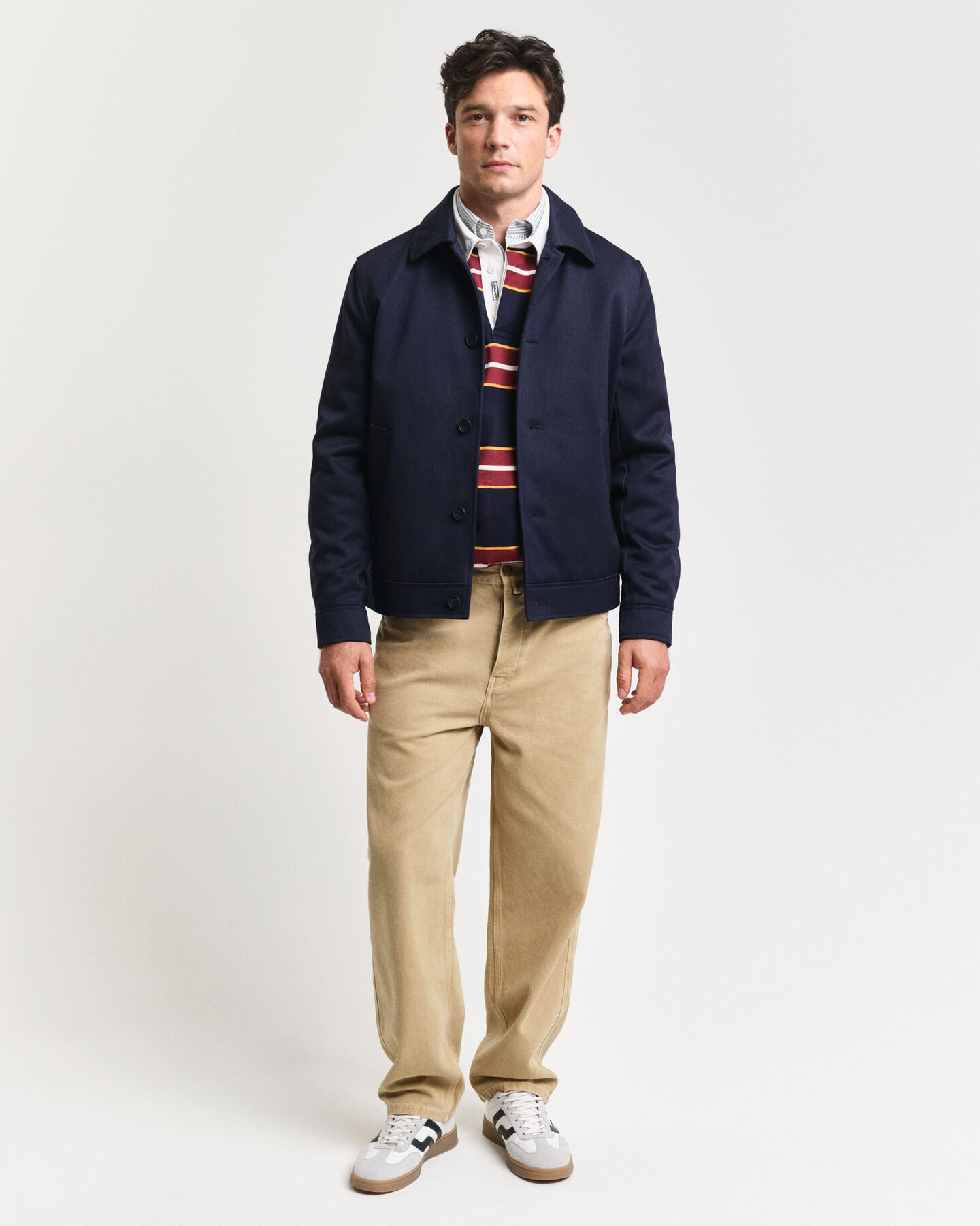 Relaxed fit lærredsbukser