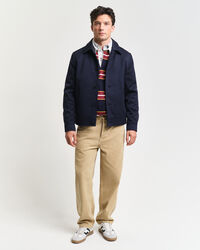 Relaxed fit lærredsbukser